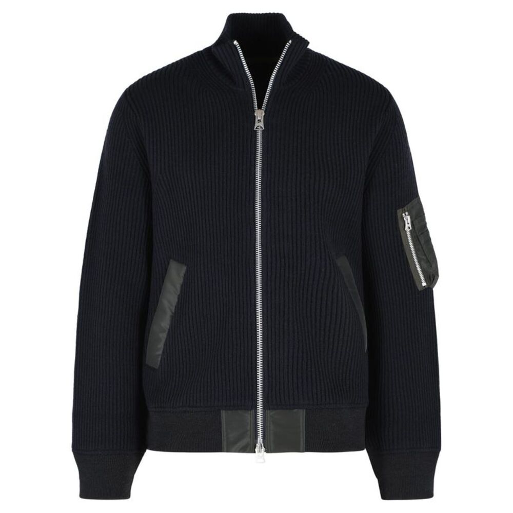Sacai Navy Wool Sweater Men